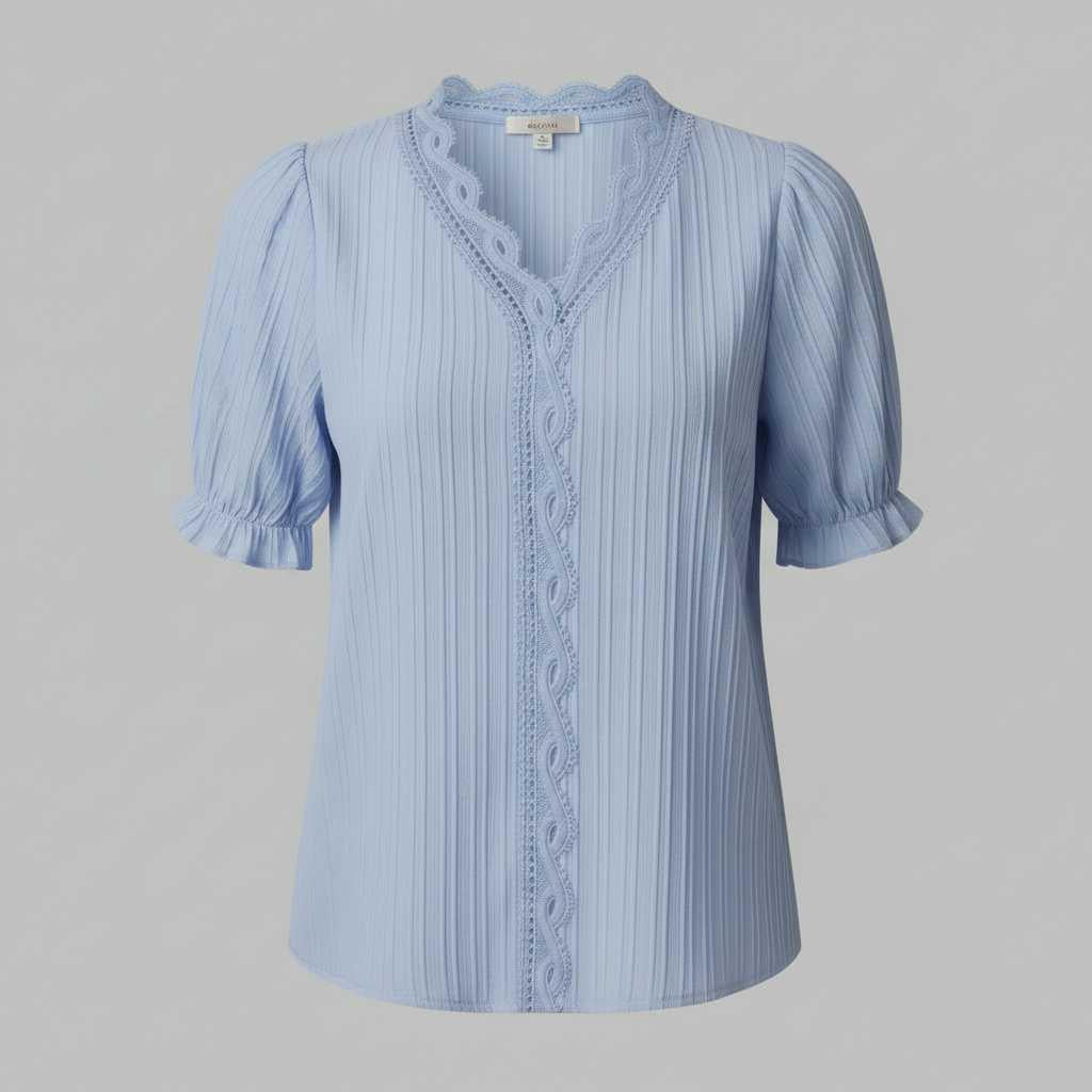 Astrid | Elegant Sommerbluse med V-Hals til Dame