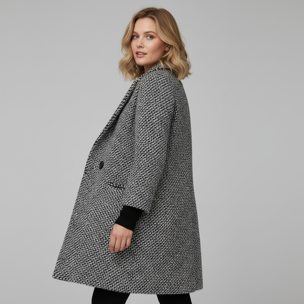 Elegant Ullkåpe Dame | Lang Vinterkåpe i Ull