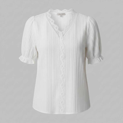 Astrid | Elegant Sommerbluse med V-Hals til Dame