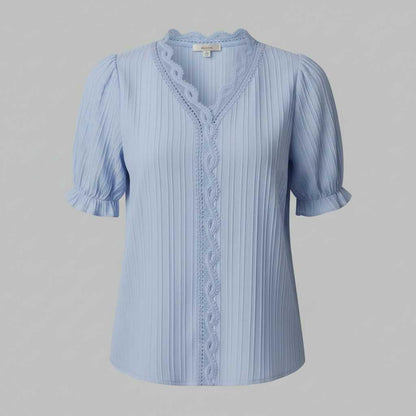 Astrid | Elegant Sommerbluse med V-Hals til Dame