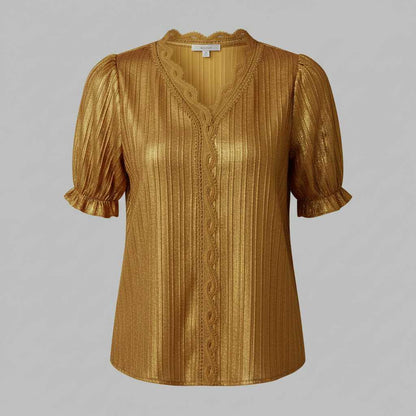 Astrid | Elegant Sommerbluse med V-Hals til Dame