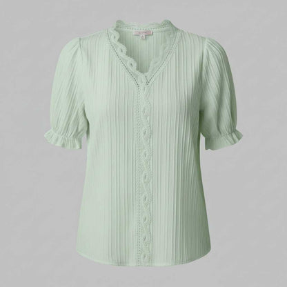 Astrid | Elegant Sommerbluse med V-Hals til Dame