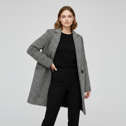 Elegant Ullkåpe Dame | Lang Vinterkåpe i Ull