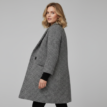 Elegant Ullkåpe Dame | Lang Vinterkåpe i Ull