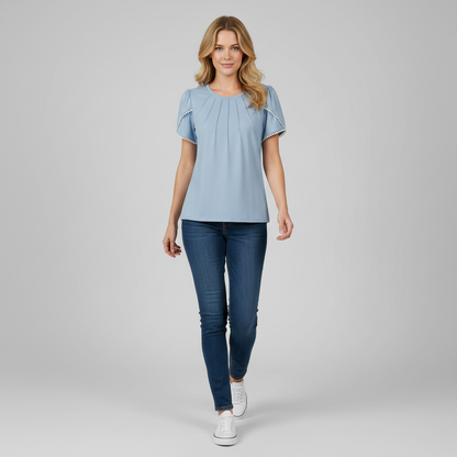 Hvit Bluse Dame | Komfortabel Sommerbluse for Kvinner