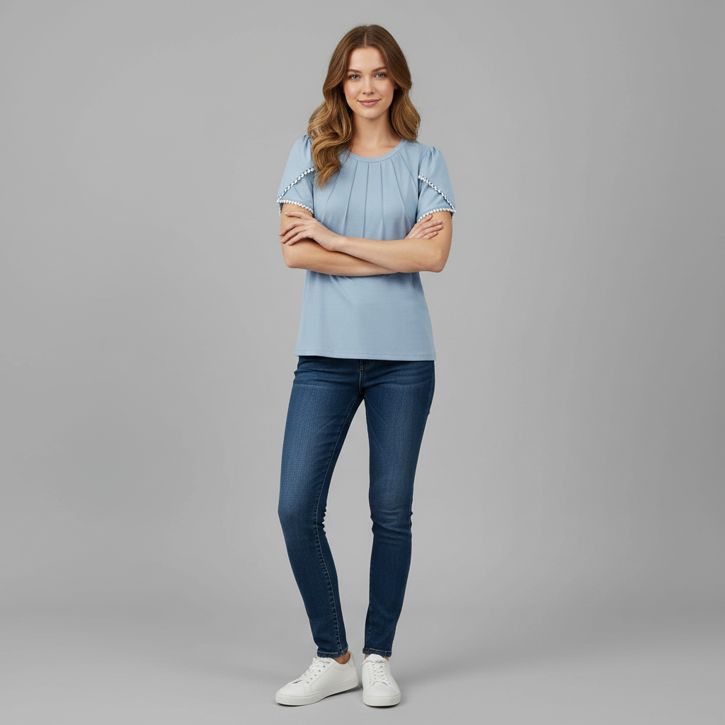 Hvit Bluse Dame | Komfortabel Sommerbluse for Kvinner